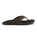 Dark brown thong sandal with studded upper strap and textured sole.