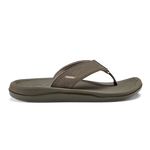 Brown koa thong sandal with textured upper strap and padded footbed.
